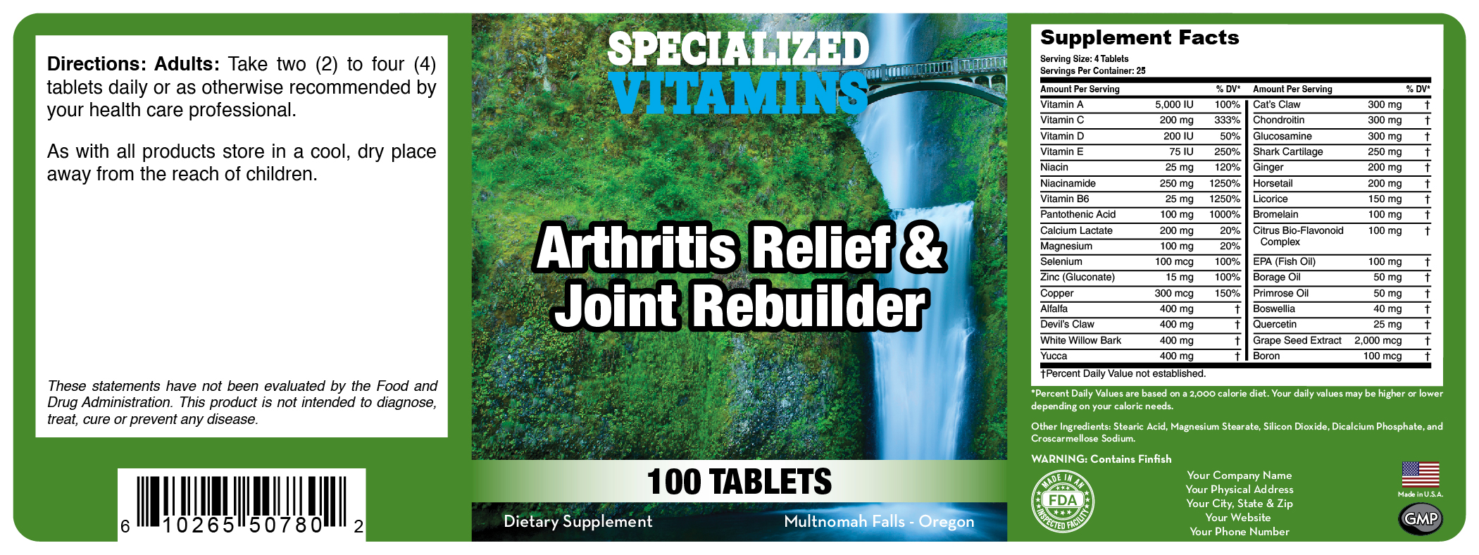 Arthritis Relief and Joint Rebuilder 100 Tabs