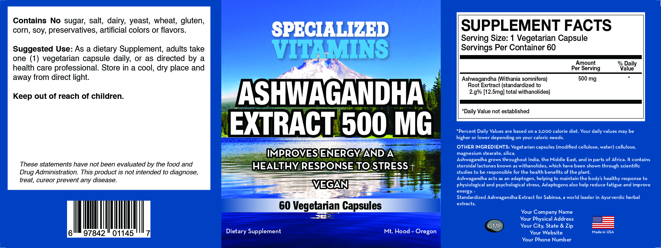 Ashwagandha 500mg 60 Caps