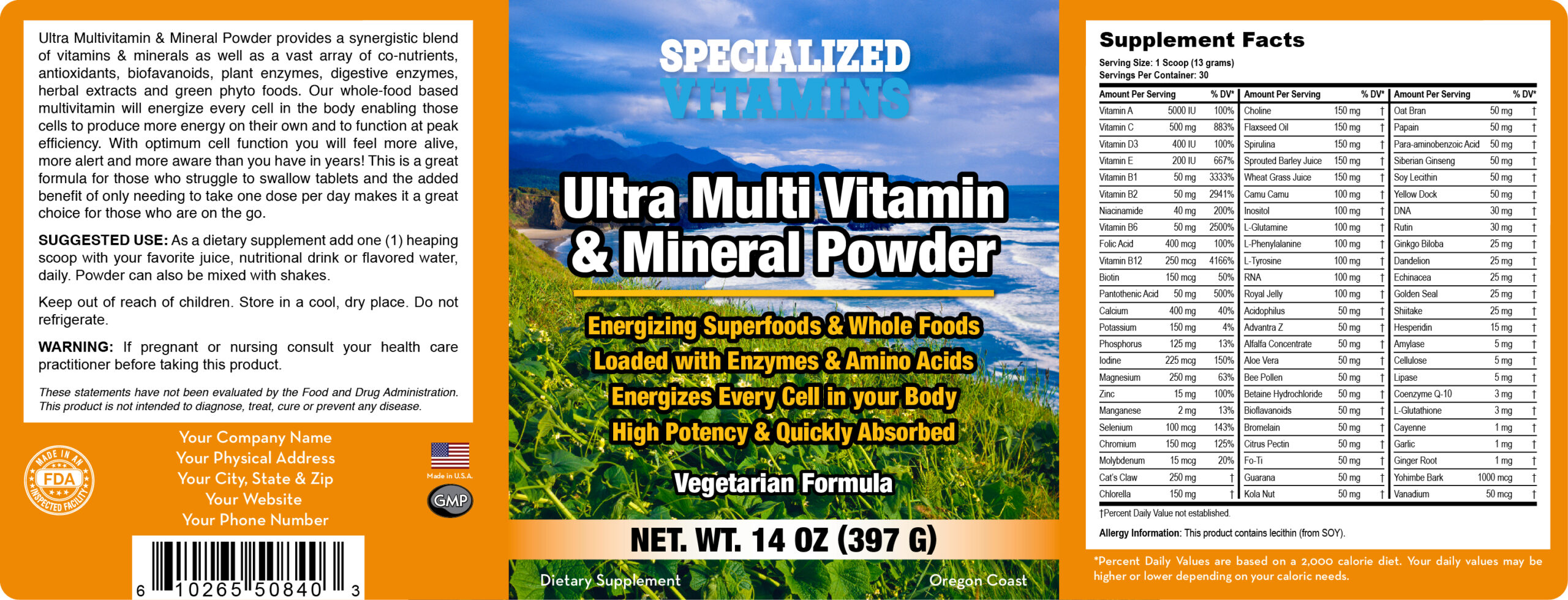 Multivitamin & Minerals Powder 30 Days