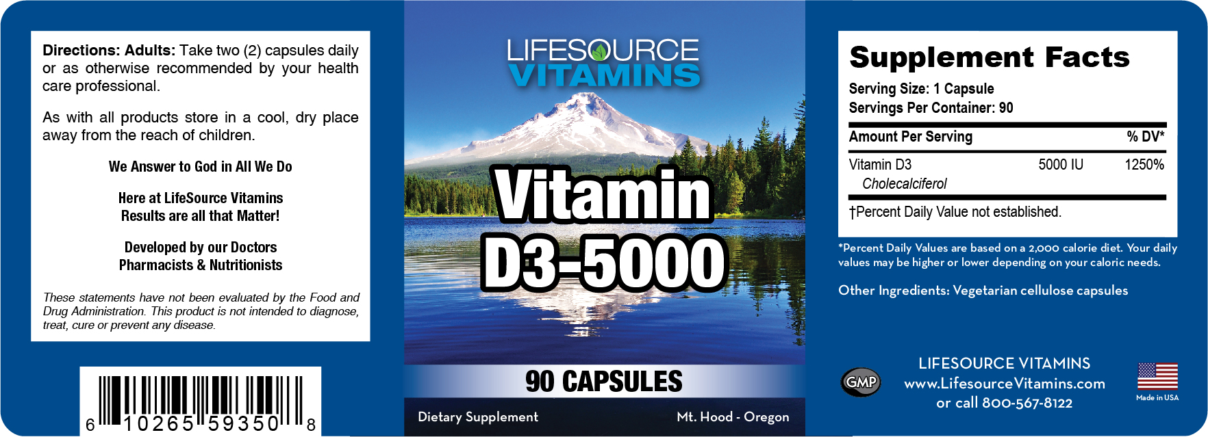 Vitamin D3 5000 IU 90 Caps