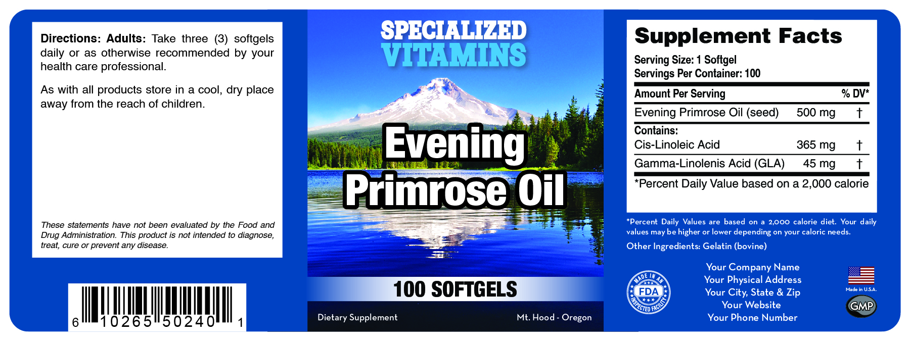 Evening Primrose Oil 120 Softgels