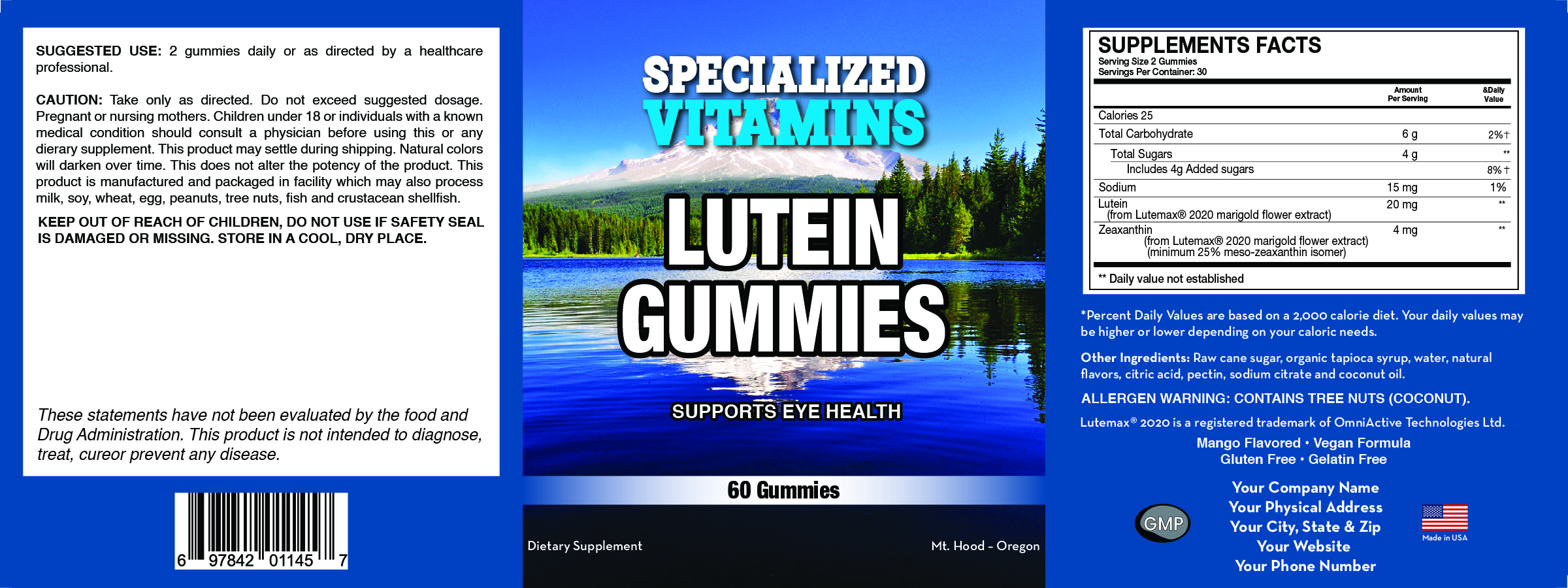 Lutein 20mg with Zeaxanthin Gummies