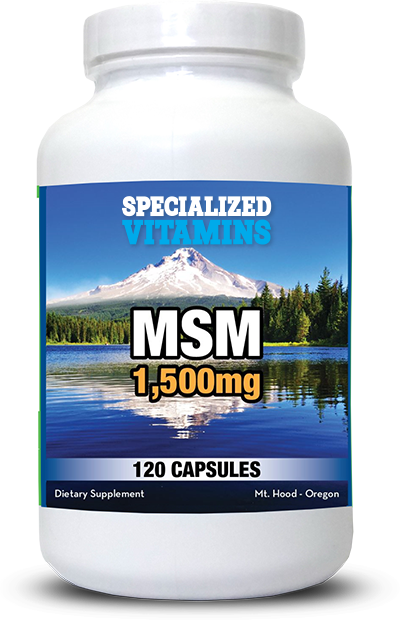 MSM-Methyl-Sulfonyl-Methane- 1,500 mg - 120 Caps - 60 Servings