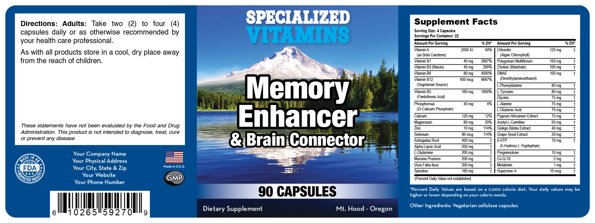 Brainstrong Memory Support Label Memory Enhancer and Brain Connector - 90 Caps - Proprietary Formula ...
