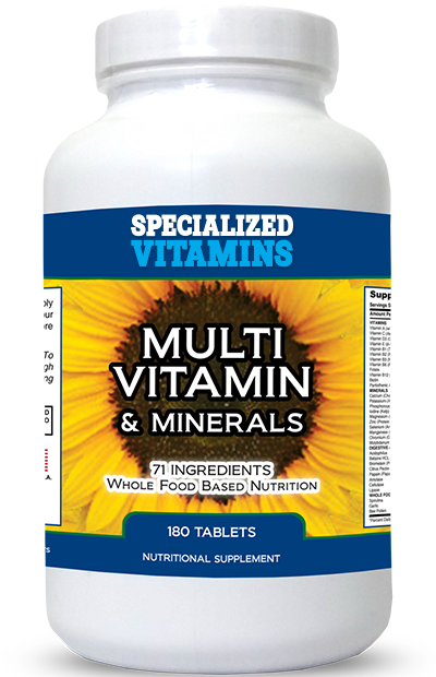 Multivitamins & Minerals - Whole Food Live Ingredients - 180 Tablets - Proprietary Formula