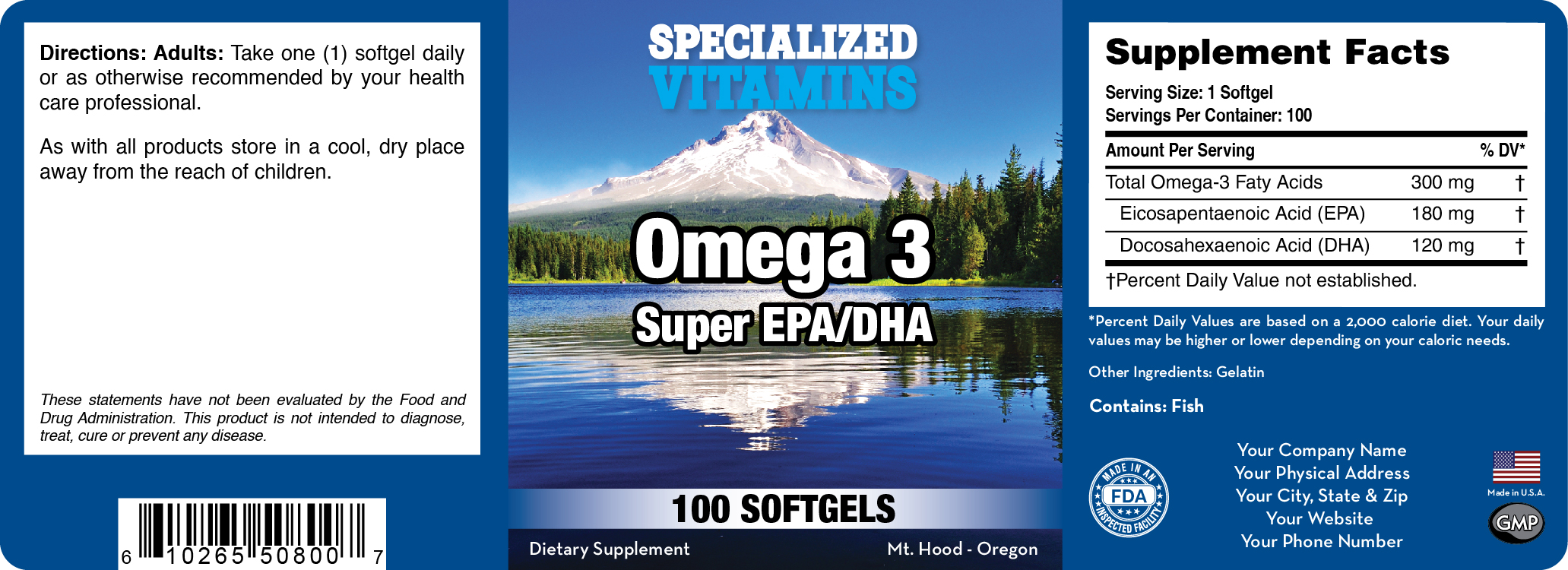 Omega 3 - EPA/DHA - 100 Softgels