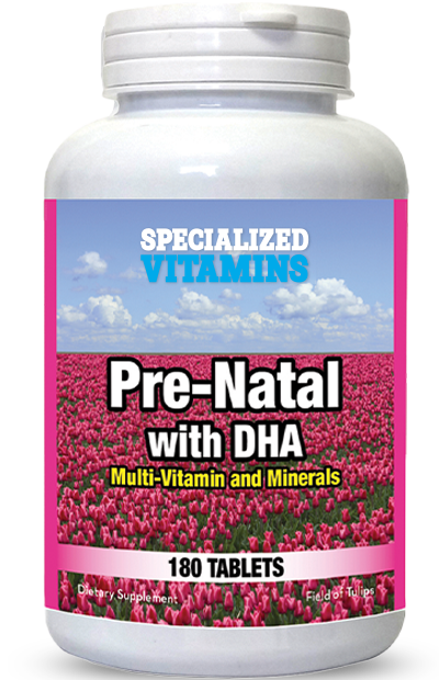 Prenatal Multi-Vitamins & Minerals with DHA - Omega 3 – 180 Tabs - 60 Day Supply - Proprietary Formula