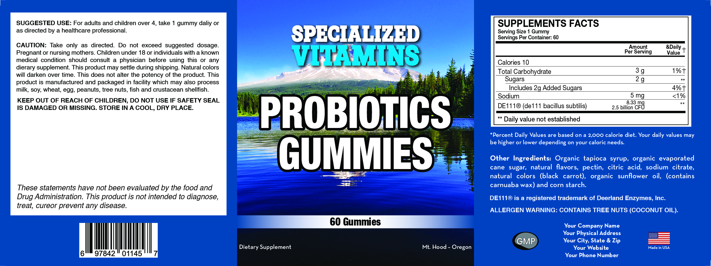 Probiotic Gummies ORGANIC - 60 Gummies - Vegetarian