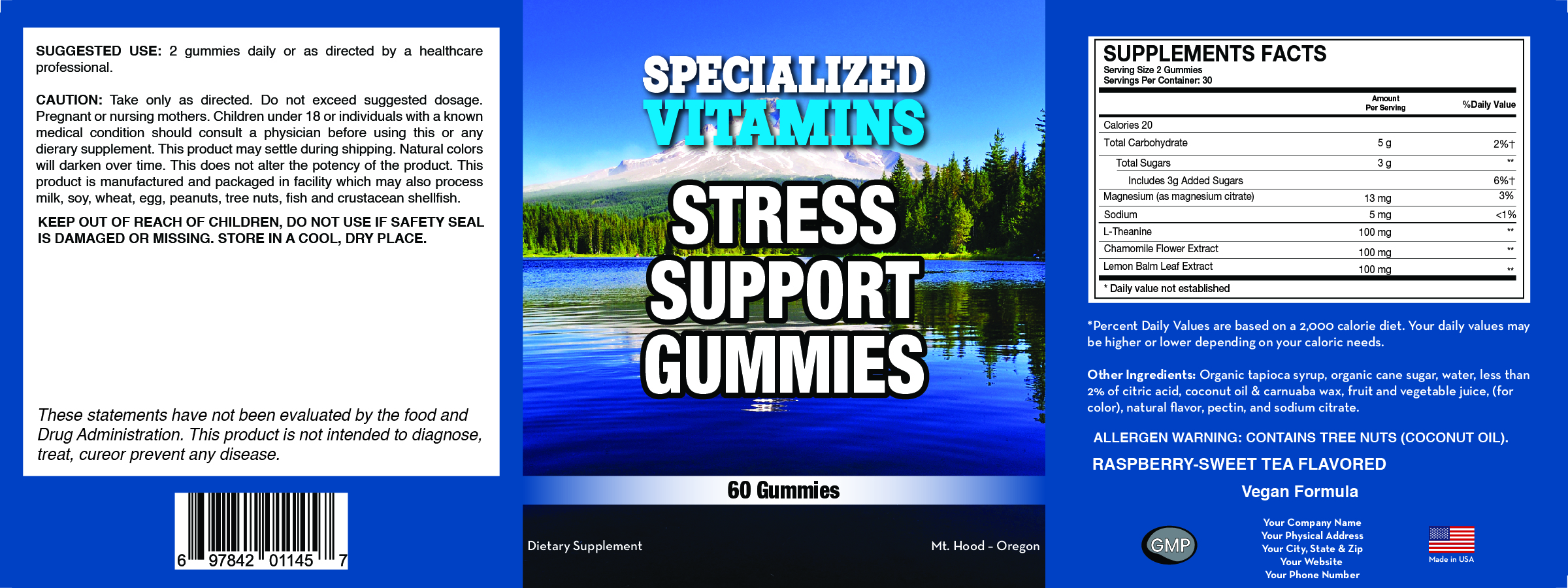 Stress Support Gummies - Vegetarian - 60 Gummies