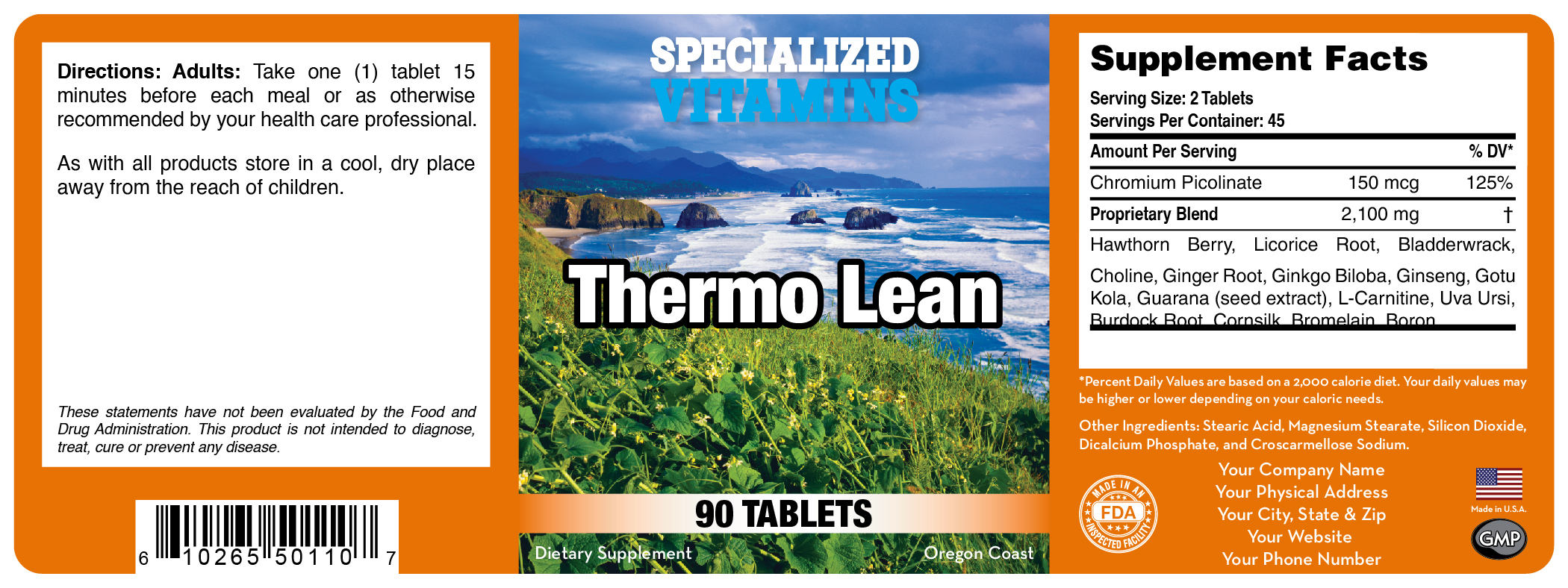 Thermo Lean - 90 Tabs - Thermogenesis - Proprietary Formula