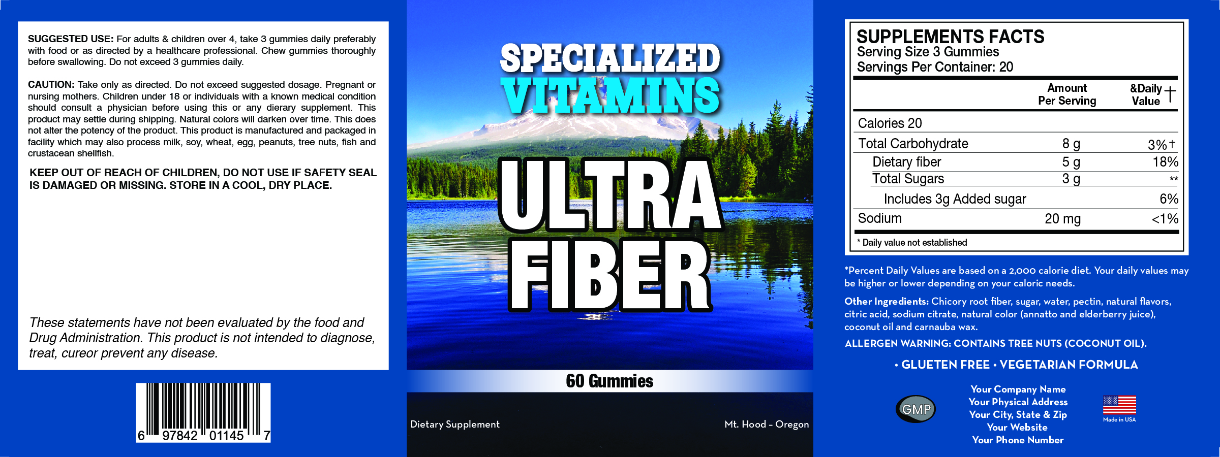Ultra Fiber Gummies - Vegetarian - 60 Gummies