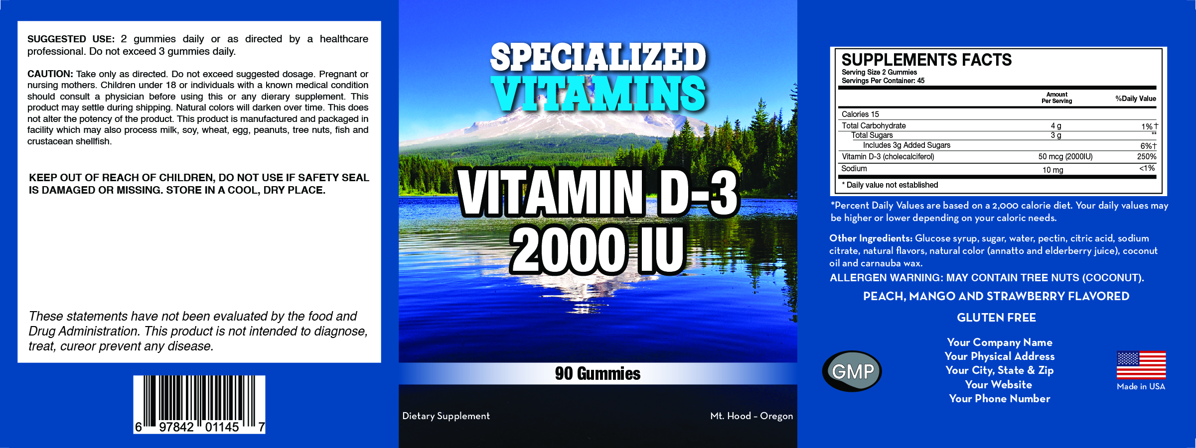 Vitamin D-3 - 2,000 IU 90 Gummies